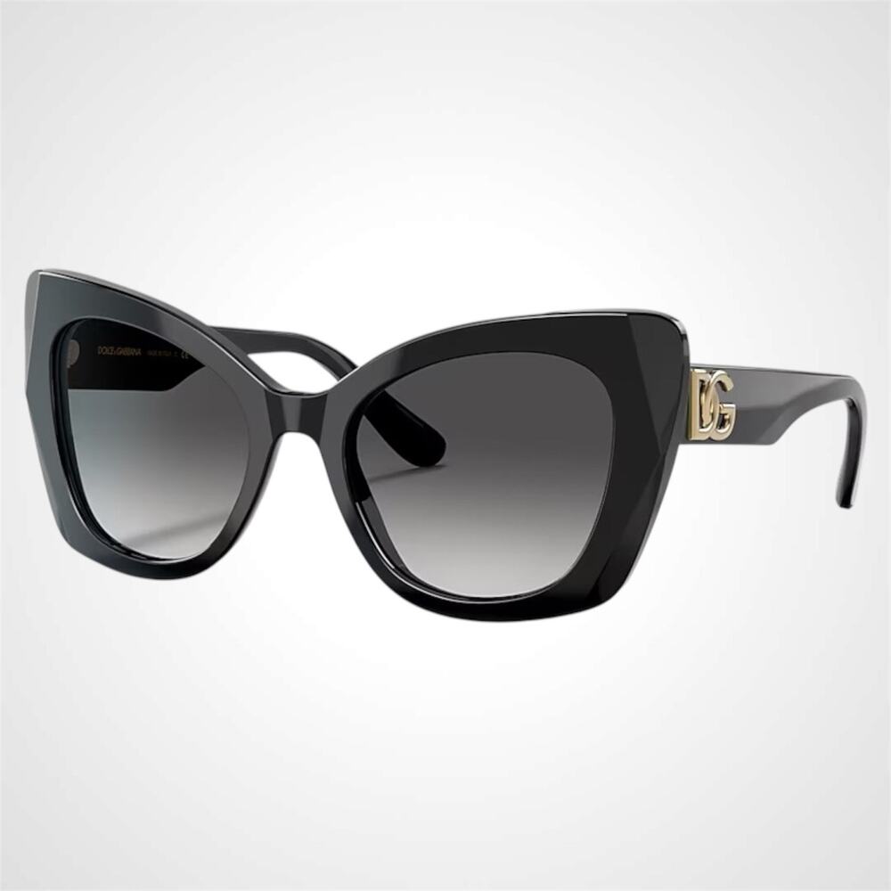 New Dolce & Gabbana Sunglasses Black Gold Butterfly Cat Eye 53-20